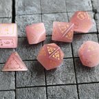 Dragon Shield Watermelon Cats Eye Stone Gemstone DND Dice Set - 