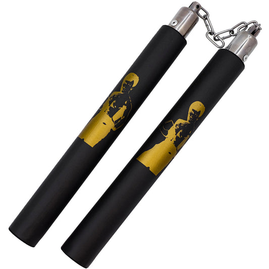 Dragon Style Bruce Lee Black Foam Training Nunchucks-0