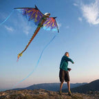 76 Inch (6 Foot) Wingspan 3-D Nylon Blue Dragon Kite - 