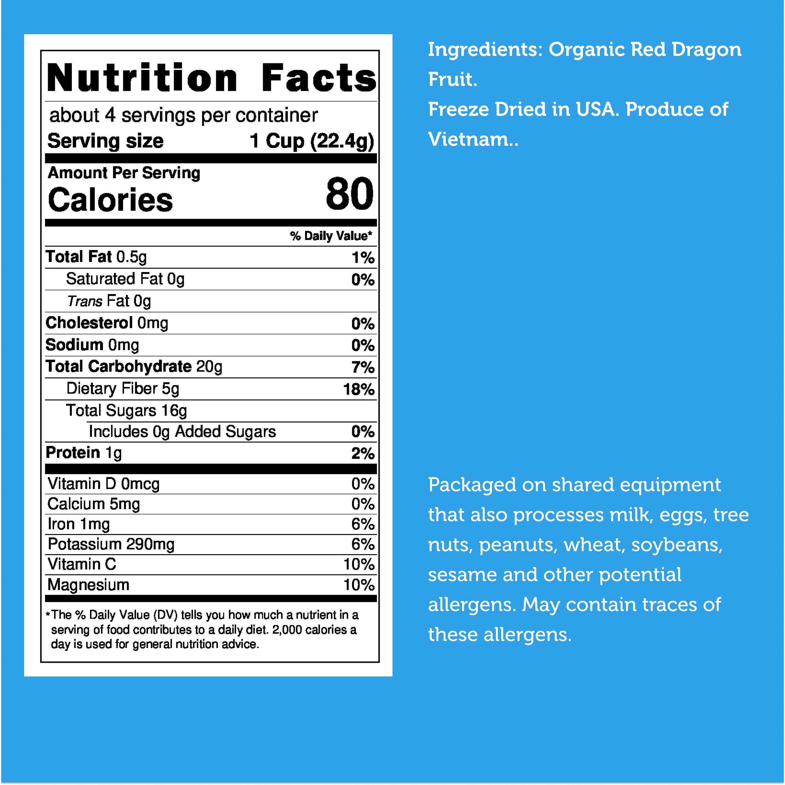 Freeze Dried Organic Dragon Fruit