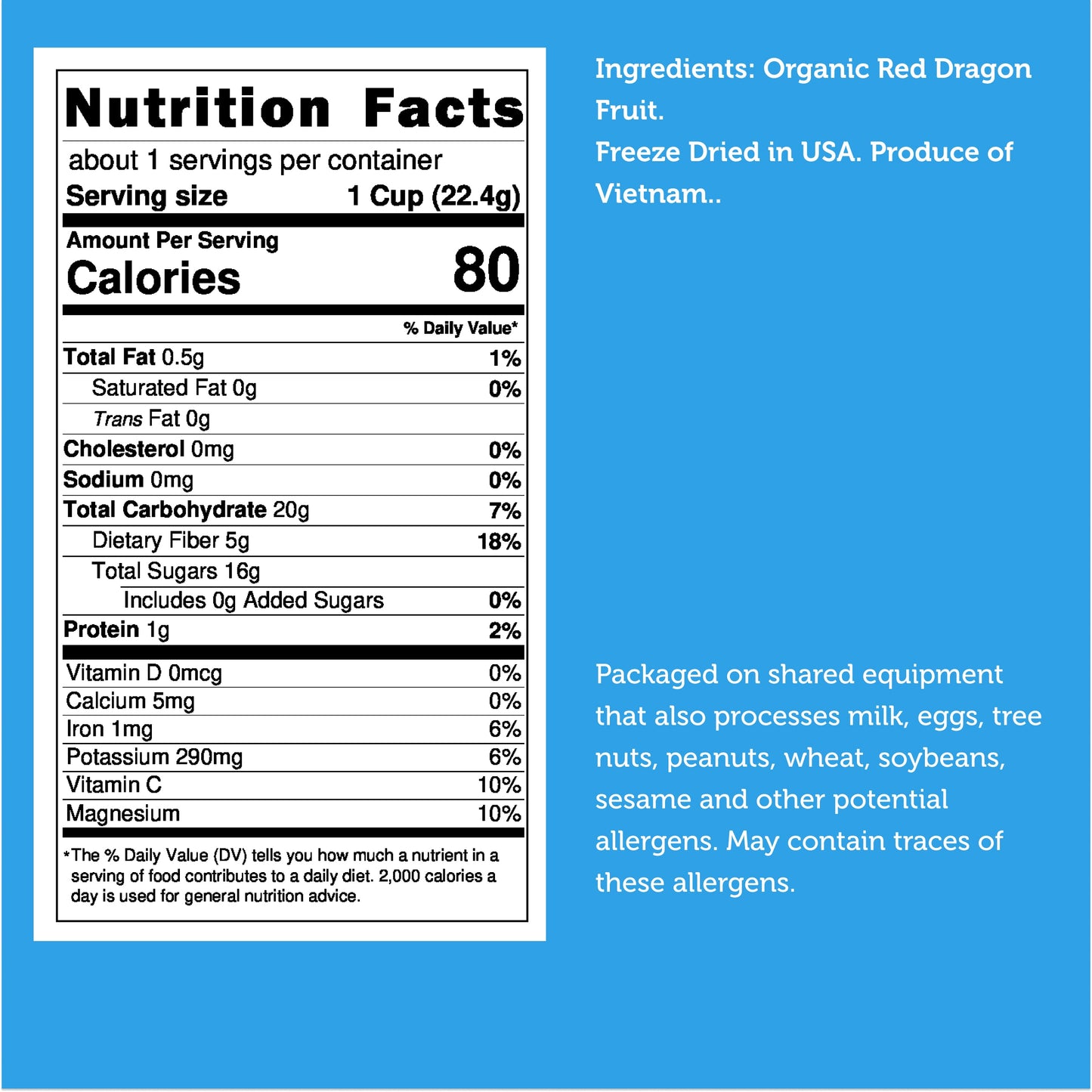 Freeze Dried Organic Dragon Fruit