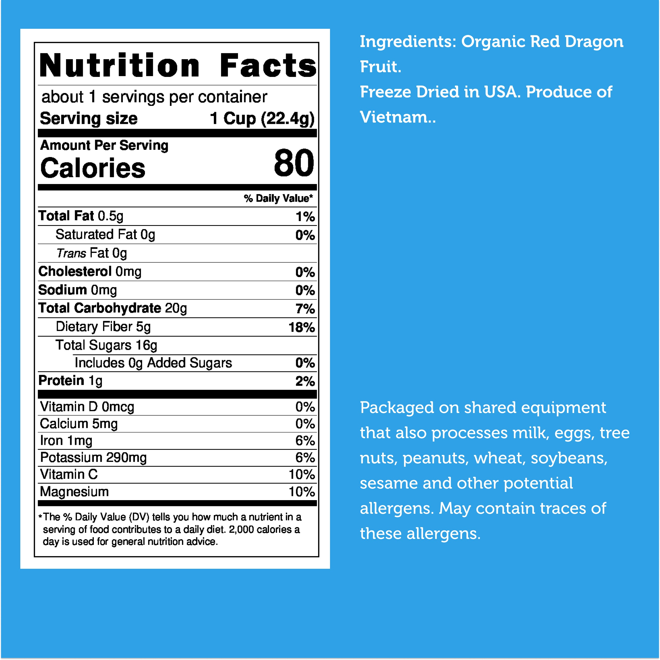 Freeze Dried Organic Dragon Fruit