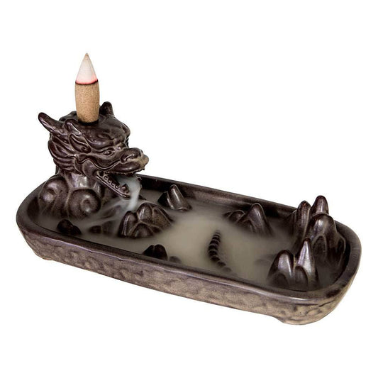 Dragon Head Ceramic Backflow Incense Burner - 