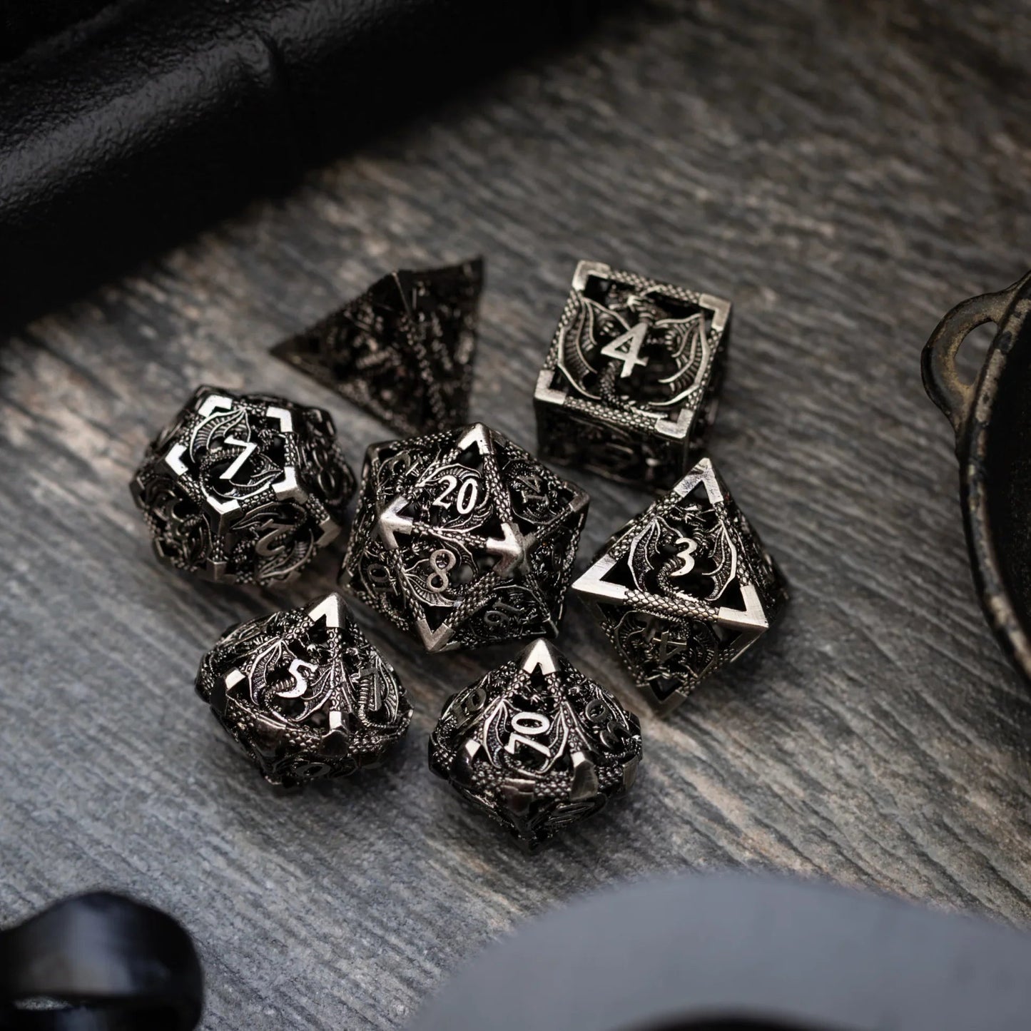 Dragon Hollow Metal DND Dice Set