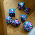 Dragon Scales White/Purple/Blue Metal DND Dice Set