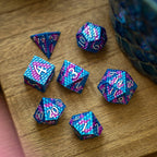 Dragon Scales White/Purple/Blue Metal DND Dice Set