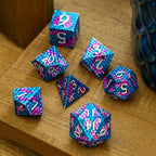 Dragon Scales White/Purple/Blue Metal DND Dice Set