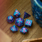 Dragon Scales White/Purple/Blue Metal DND Dice Set