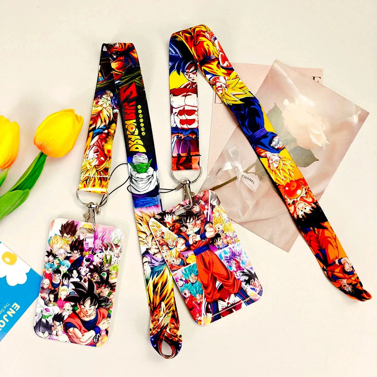 Dragon Ball Credential Holder Anime Lanyards Neck Strap For Card Badge Keychain Accessories