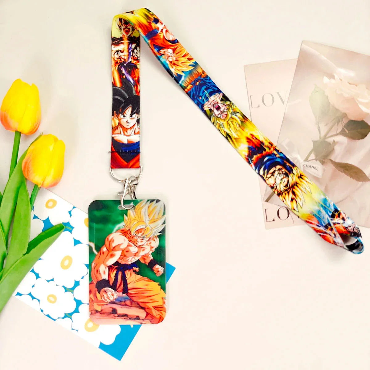 Dragon Ball Credential Holder Anime Lanyards Neck Strap For Card Badge Keychain Accessories