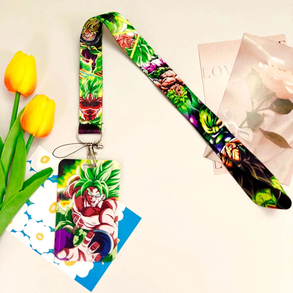Dragon Ball Credential Holder Anime Lanyards Neck Strap For Card Badge Keychain Accessories