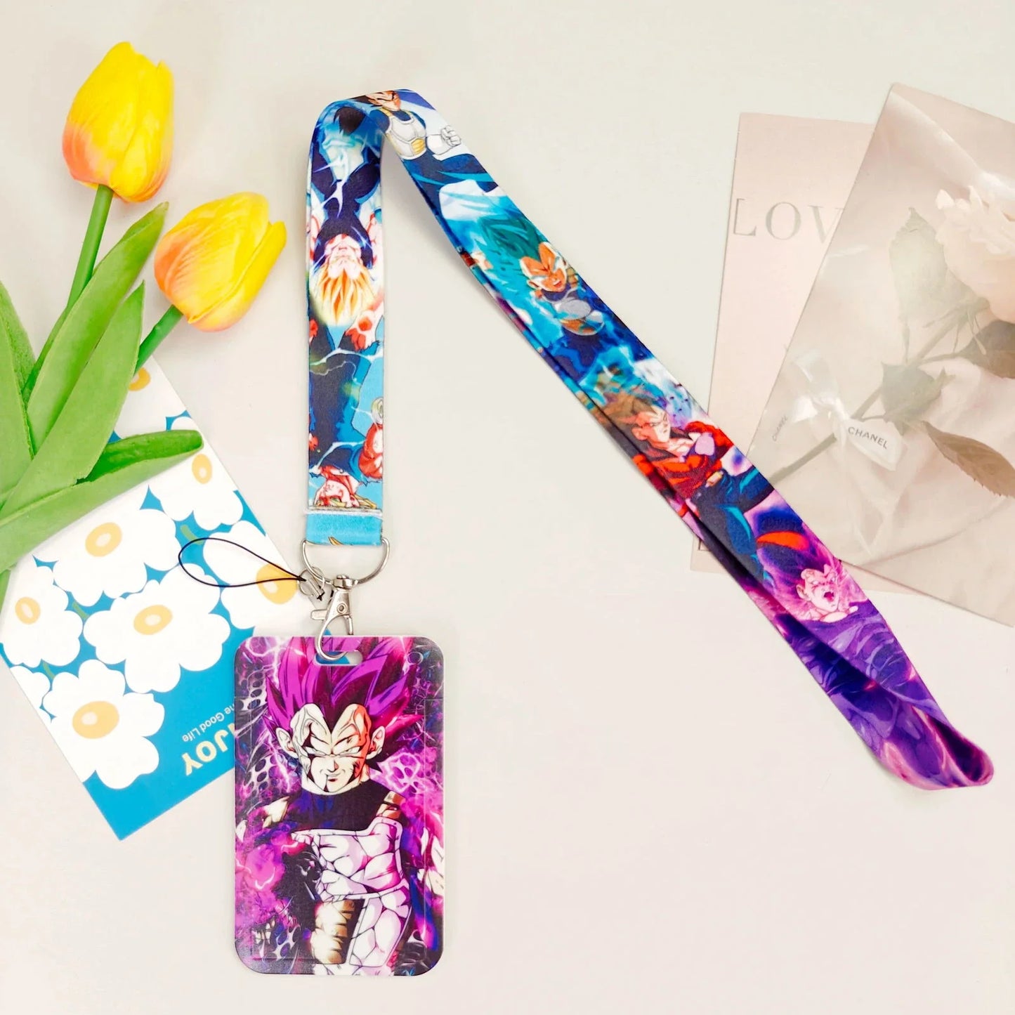 Dragon Ball Credential Holder Anime Lanyards Neck Strap For Card Badge Keychain Accessories