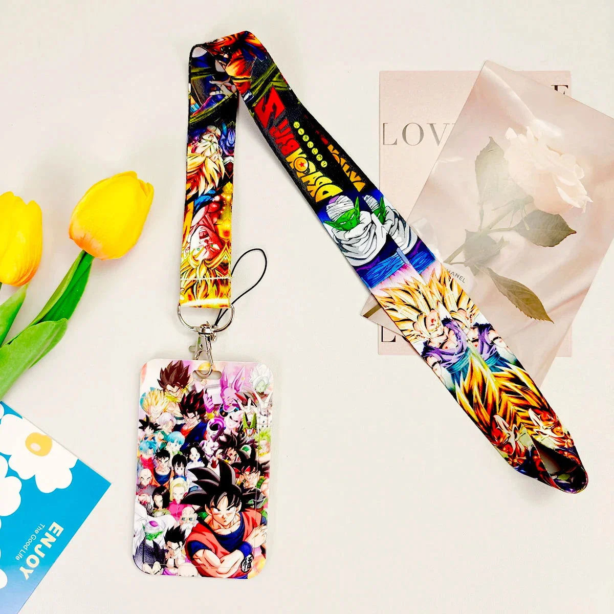 Dragon Ball Credential Holder Anime Lanyards Neck Strap For Card Badge Keychain Accessories