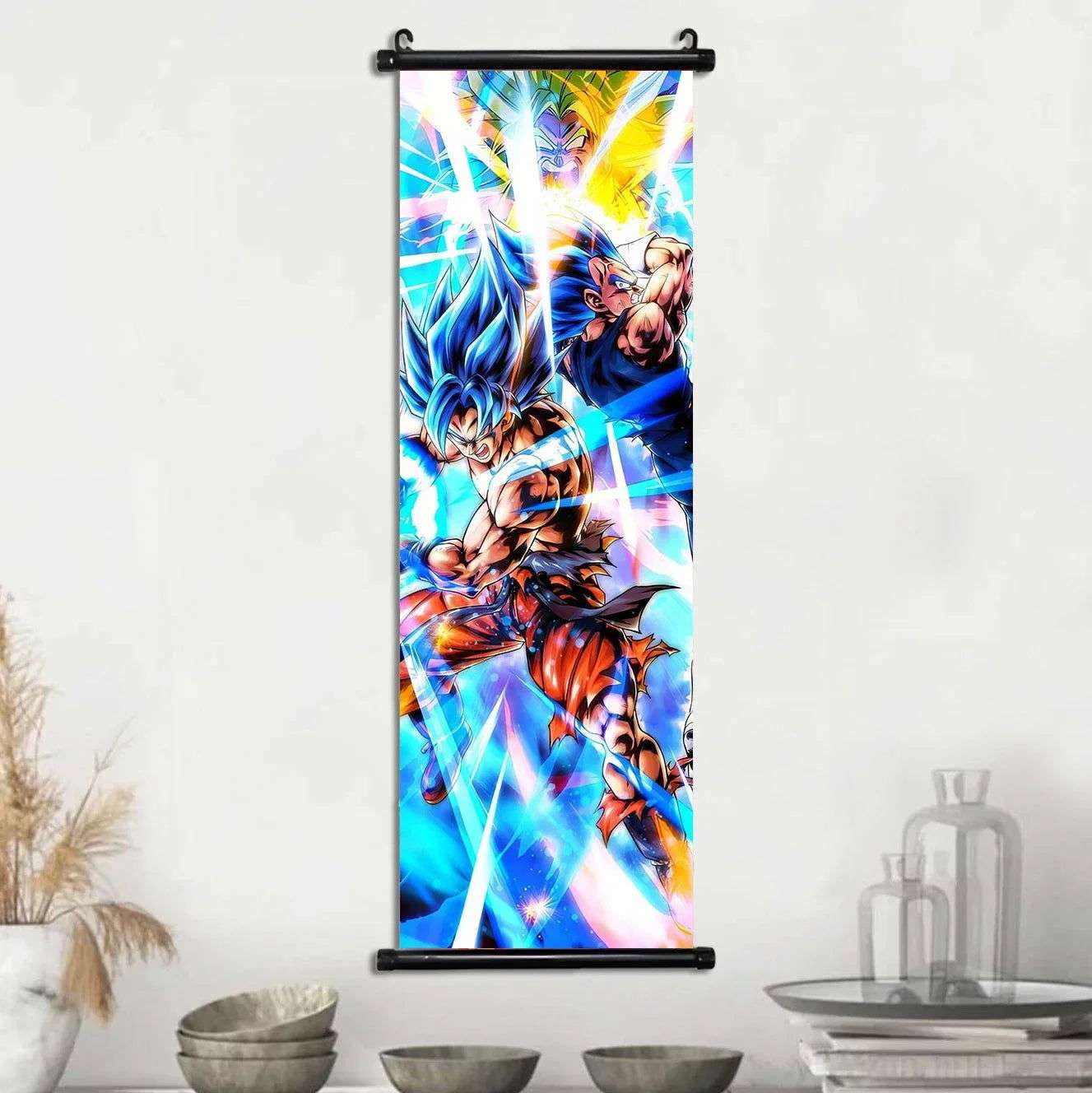 Dragon Ball Super Posters, Anime Wall Artwork Ultra Instinct Goku Vegeta Canvas Super Saiyan Hanging Scrolls Home Room Decor