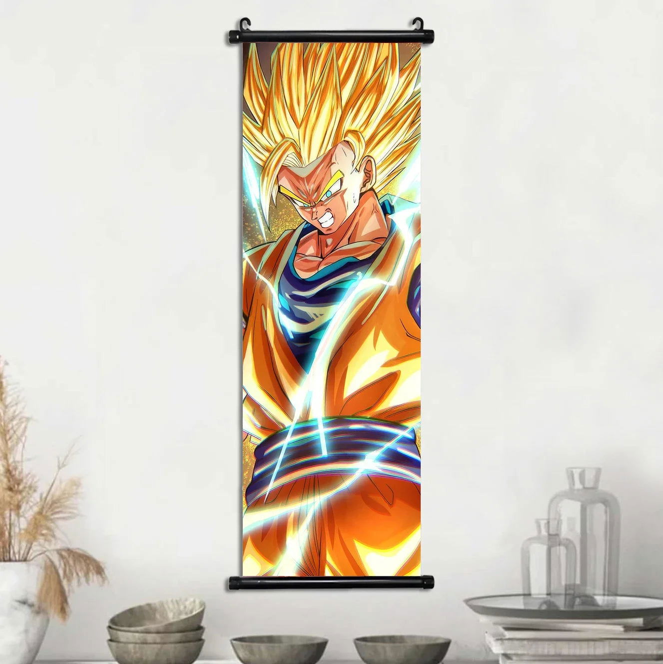Dragon Ball Super Posters, Anime Wall Artwork Ultra Instinct Goku Vegeta Canvas Super Saiyan Hanging Scrolls Home Room Decor