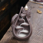 Dragon Cascading Ceramic Backflow Incense Burner - 