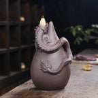 Dragon Cascading Ceramic Backflow Incense Burner - 