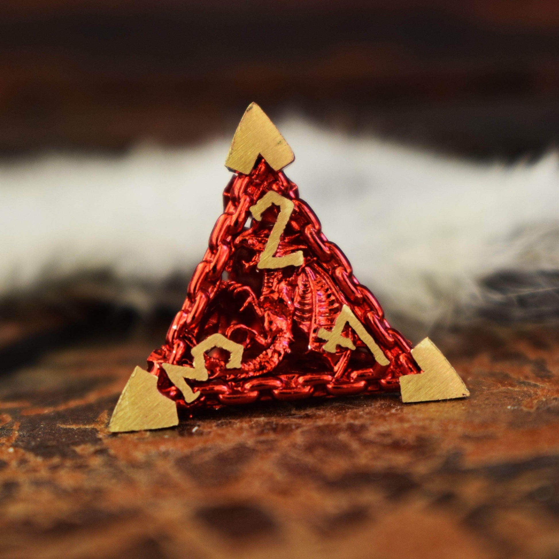 Dragon's Lair Hollow Metal Dice Set - Red - 