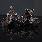 Dragonguard Hollow Metal Dice Set - Crimson and Shadow