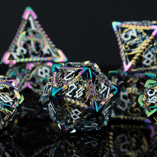 Dragonguard Hollow Metal Dice Set - Iridescent - 