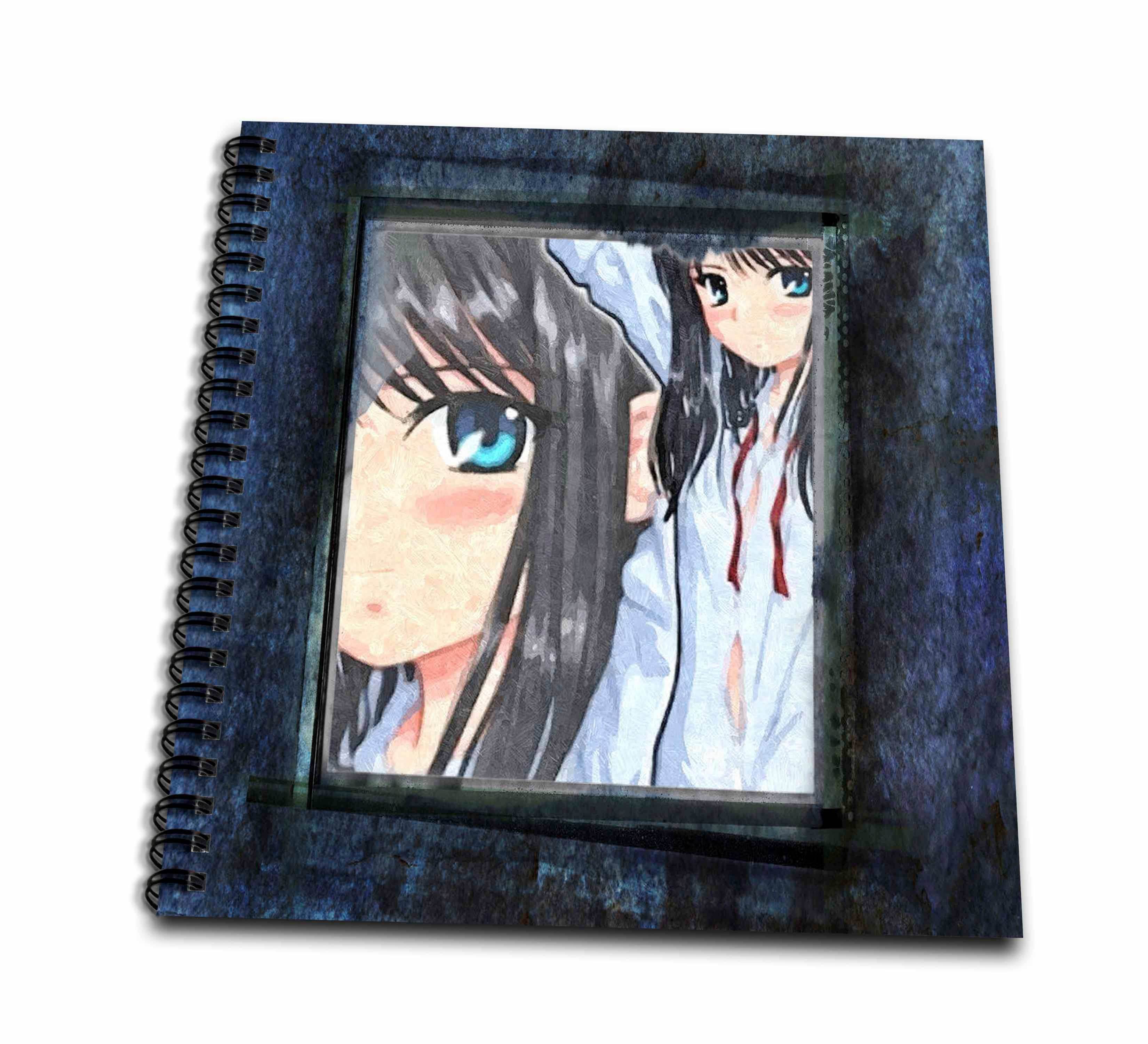 3dRose Susan Brown Designs General Themes - Anime Girl - Drawing Books (db_18297) - Drawing Book 8 x 8 inch