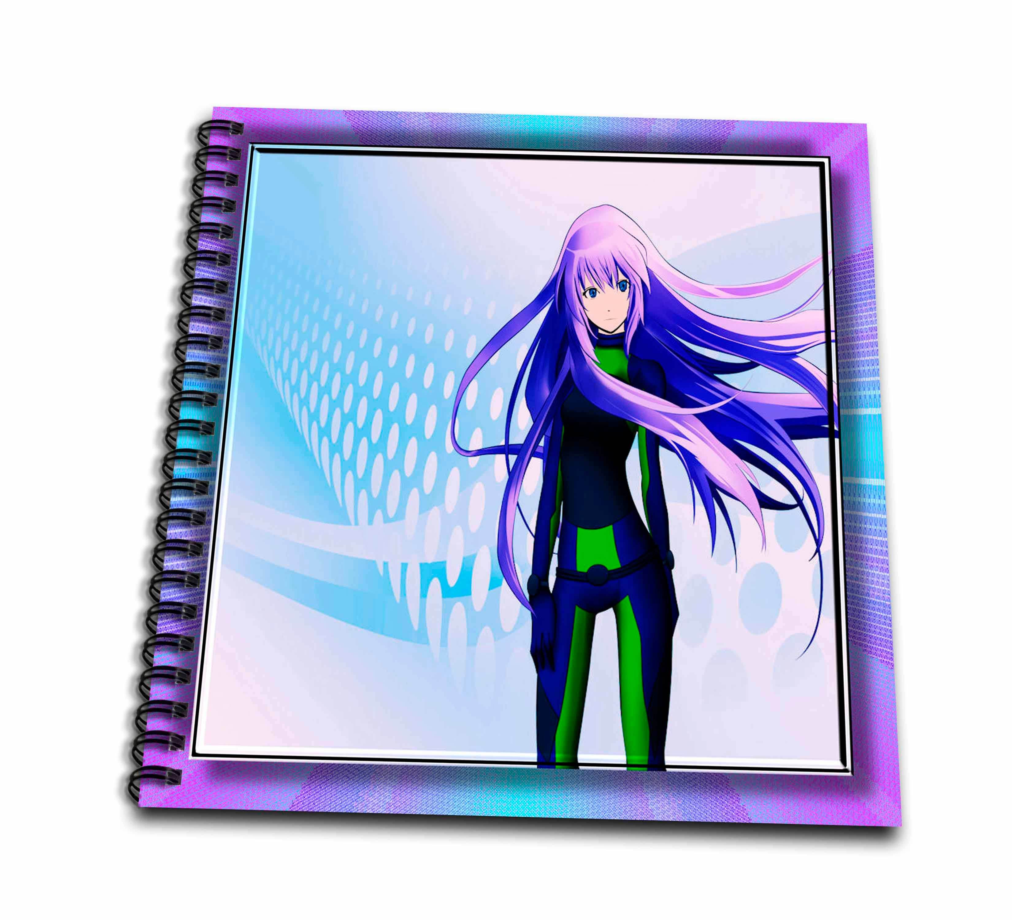 3dRose Susan Brown Designs General Themes - Futuristic Anime - Drawing Books (db_28777) - Drawing Book 8 x 8 inch