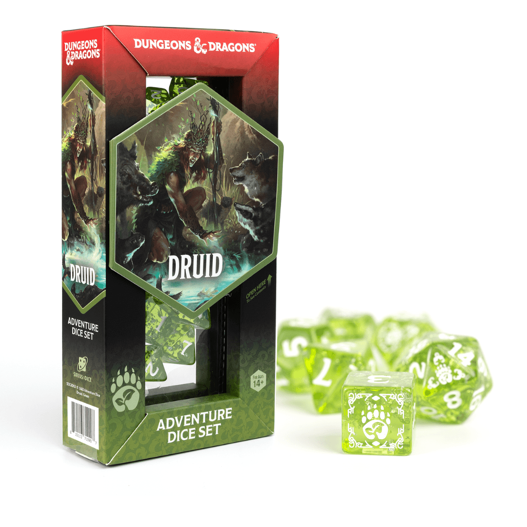 D&D Adventure Dice Set - Druid Edition | Green 15pc Collection - 