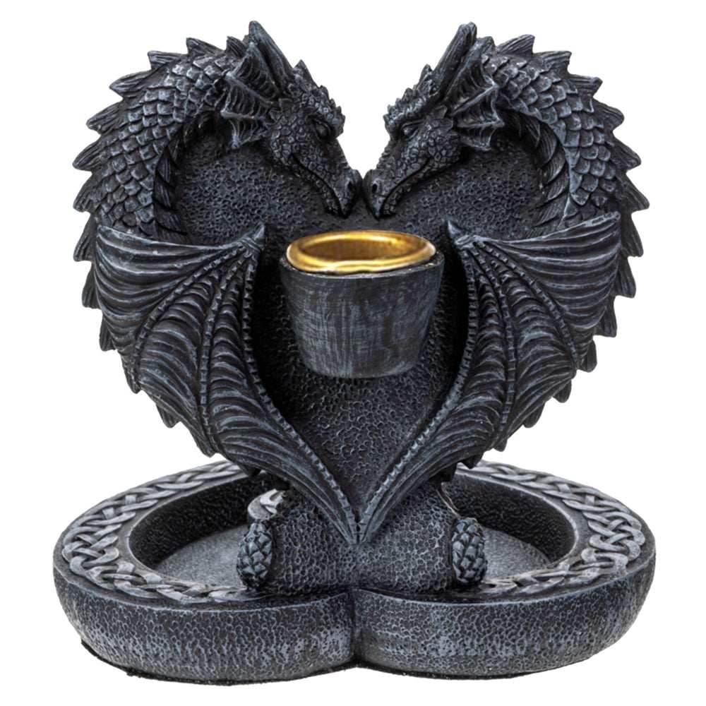 Dual Dragon's Heart Backflow Incense Burner - 
