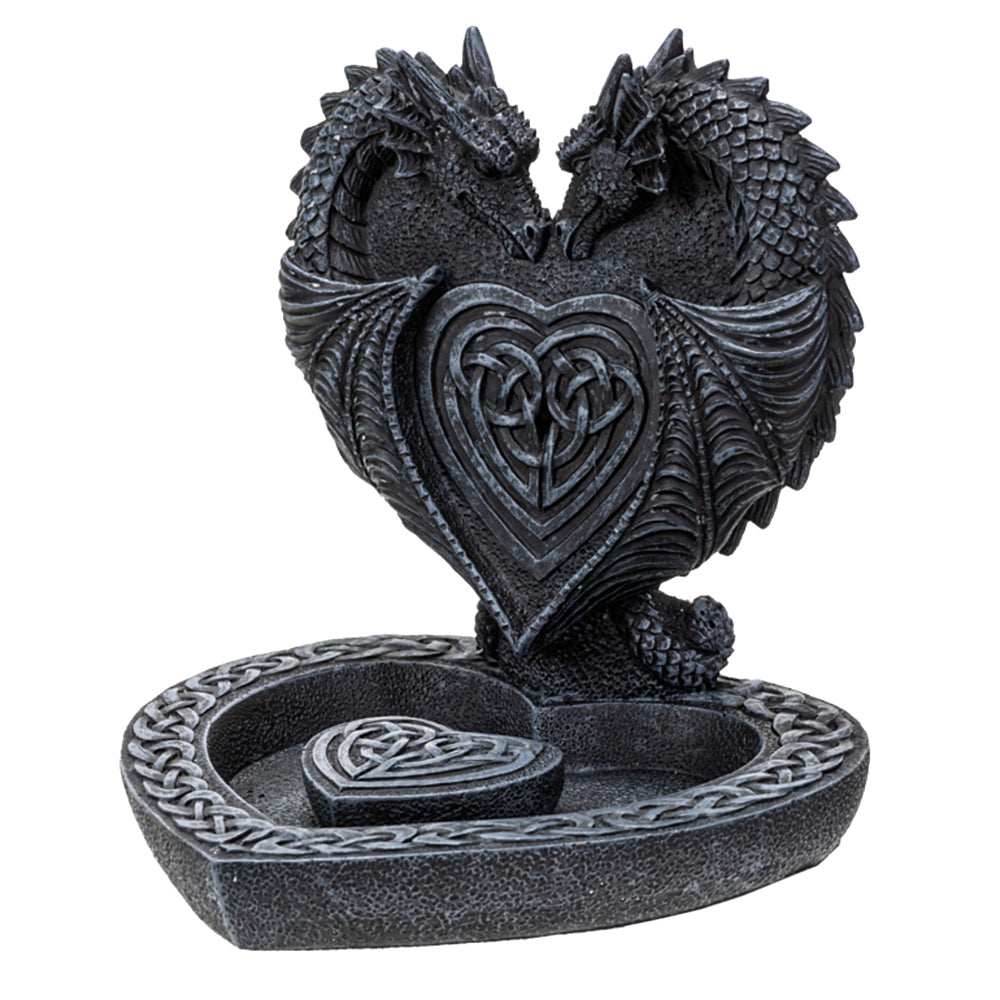 Dual Dragon's Heart Backflow Incense Burner - 