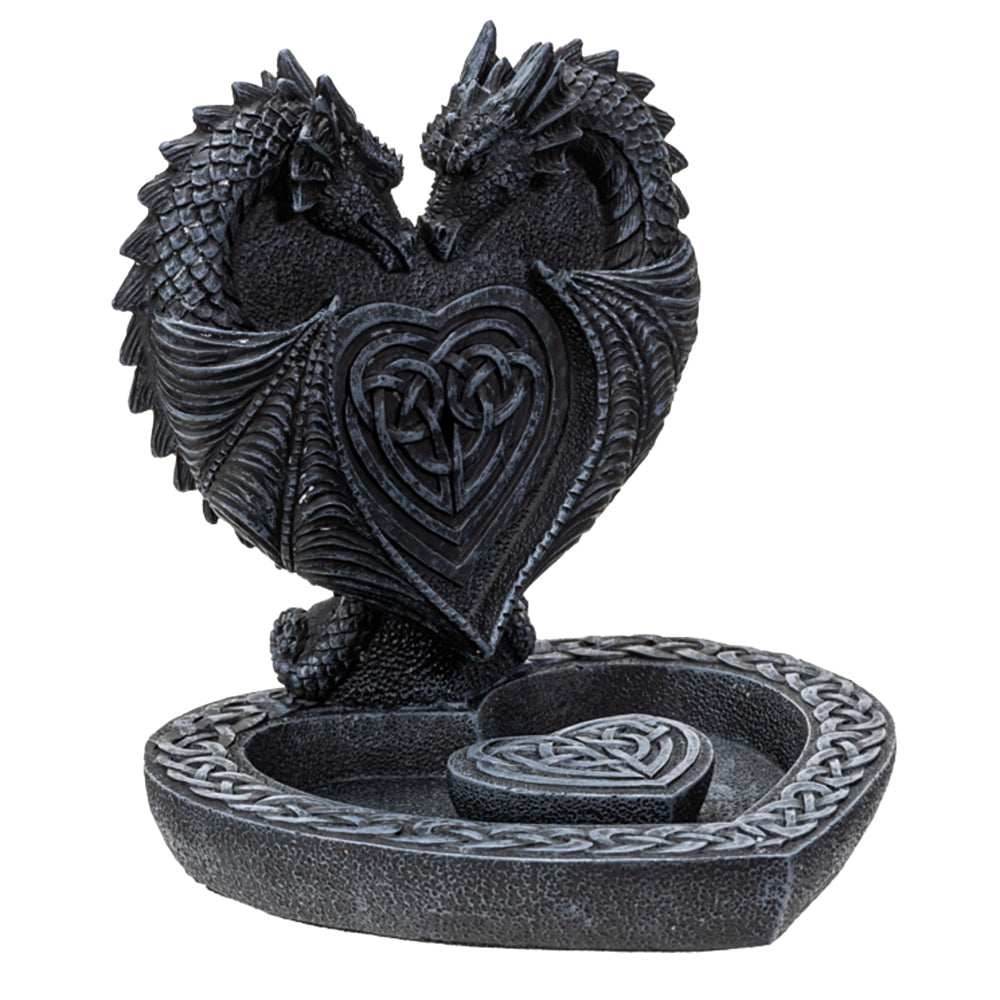 Dual Dragon's Heart Backflow Incense Burner - 