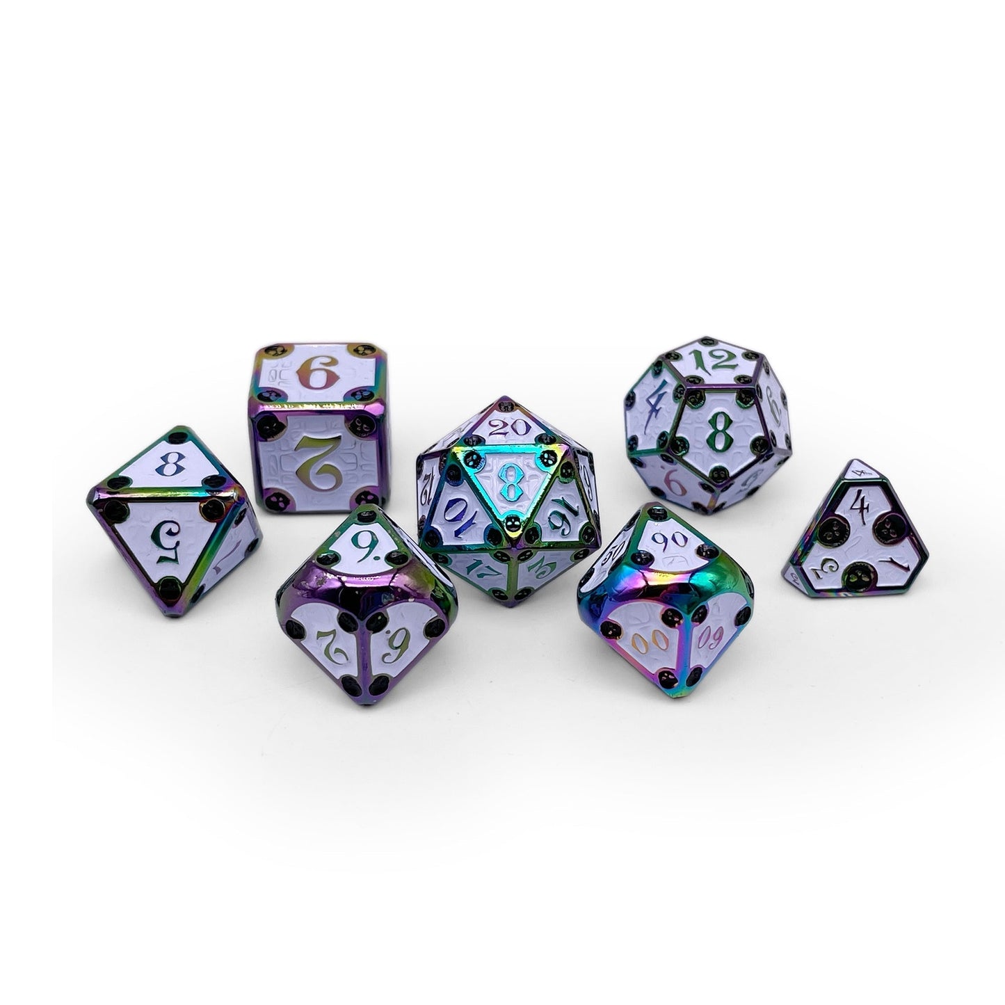 Dungeon Delve - Bone Yard 7 Piece RPG set Alloy Metal Dice