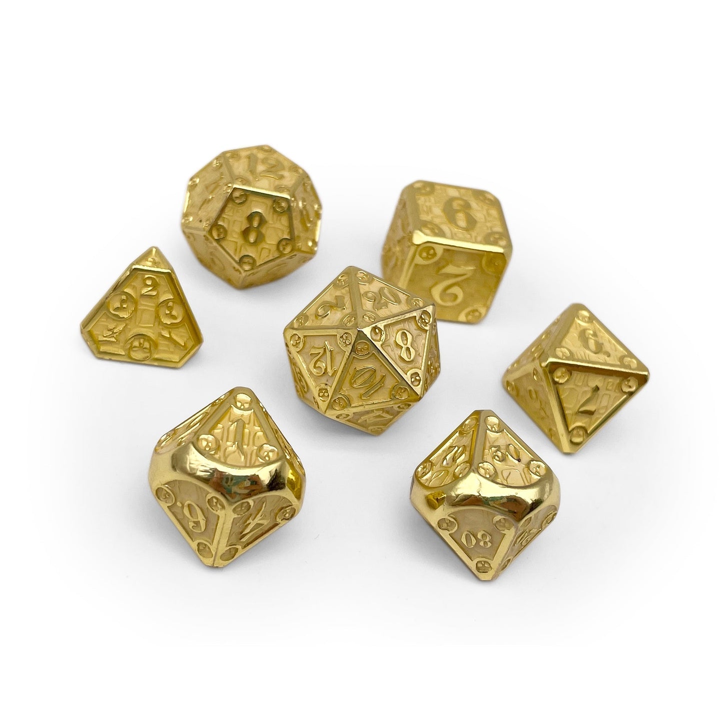 Dungeon Delve - Enchanted Parchment 7 Piece RPG set Alloy Metal Dice