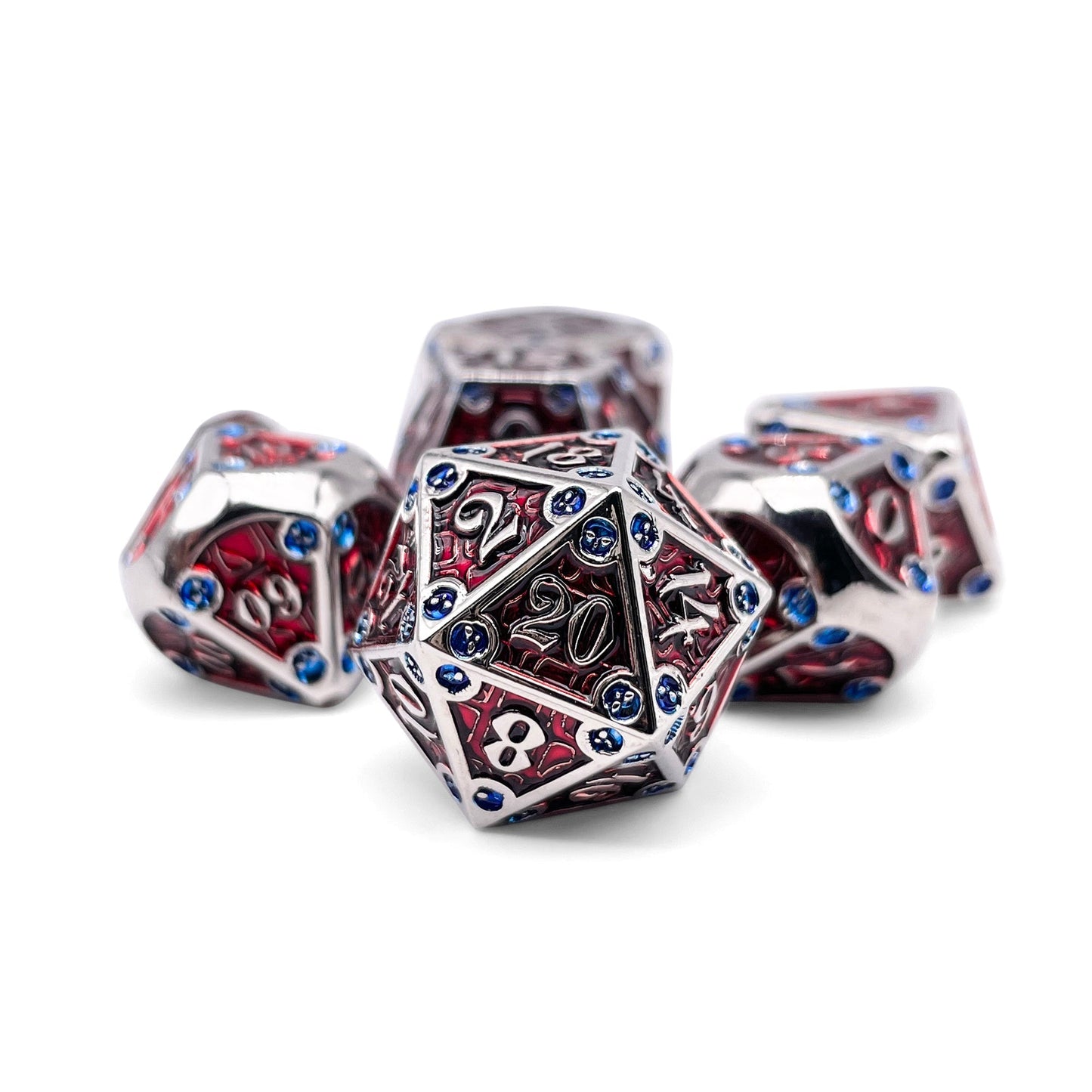 Dungeon Delve - Vampiric Corruption 7 Piece RPG set Alloy Metal Dice