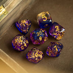 Dwarf Cut Arcane Nebula Handmade Resin DND Dice Set