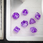 Dwarf Cut Lavender Smoke Handmade Resin DND Dice Set