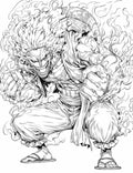 Dynamic One Piece Character Coloring Page – Unleash Your Creativity