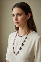 Purple Owl Long Necklace