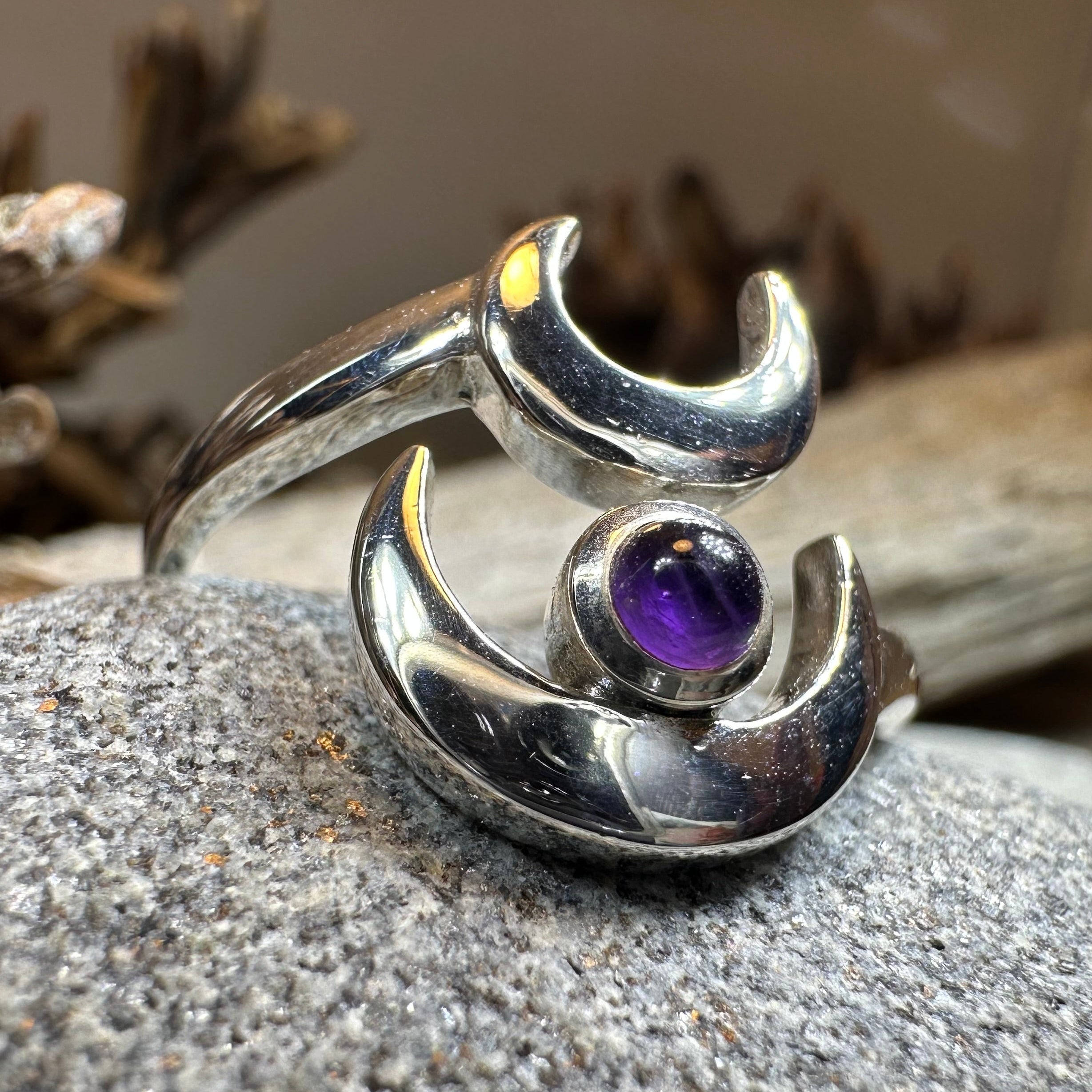 Double Crescent Moon Ring
