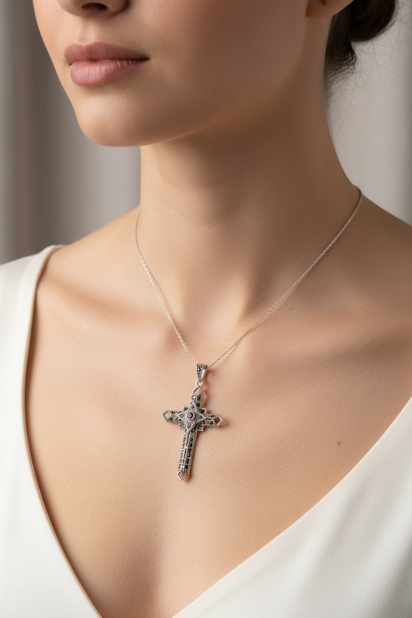 Open Weave Celtic Cross Necklace