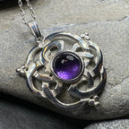 Kyrie Amethyst Celtic Knot Necklace