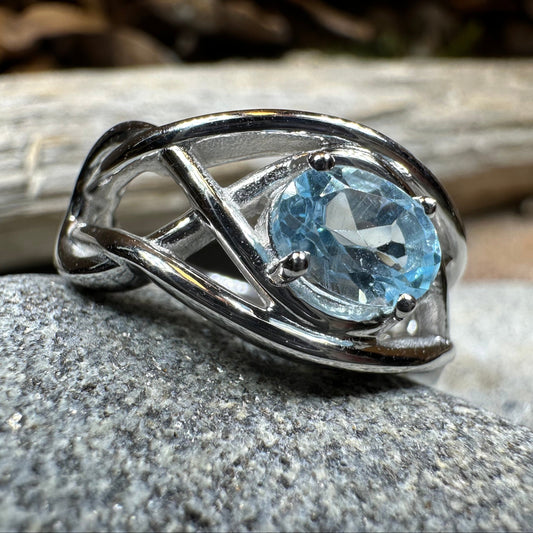 Blue Topaz Celtic Knot Ring