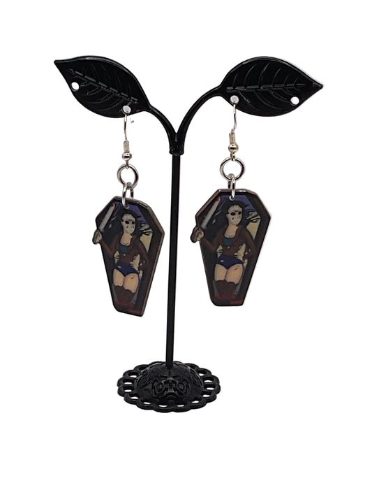 Horror Joker Coffin Earrings