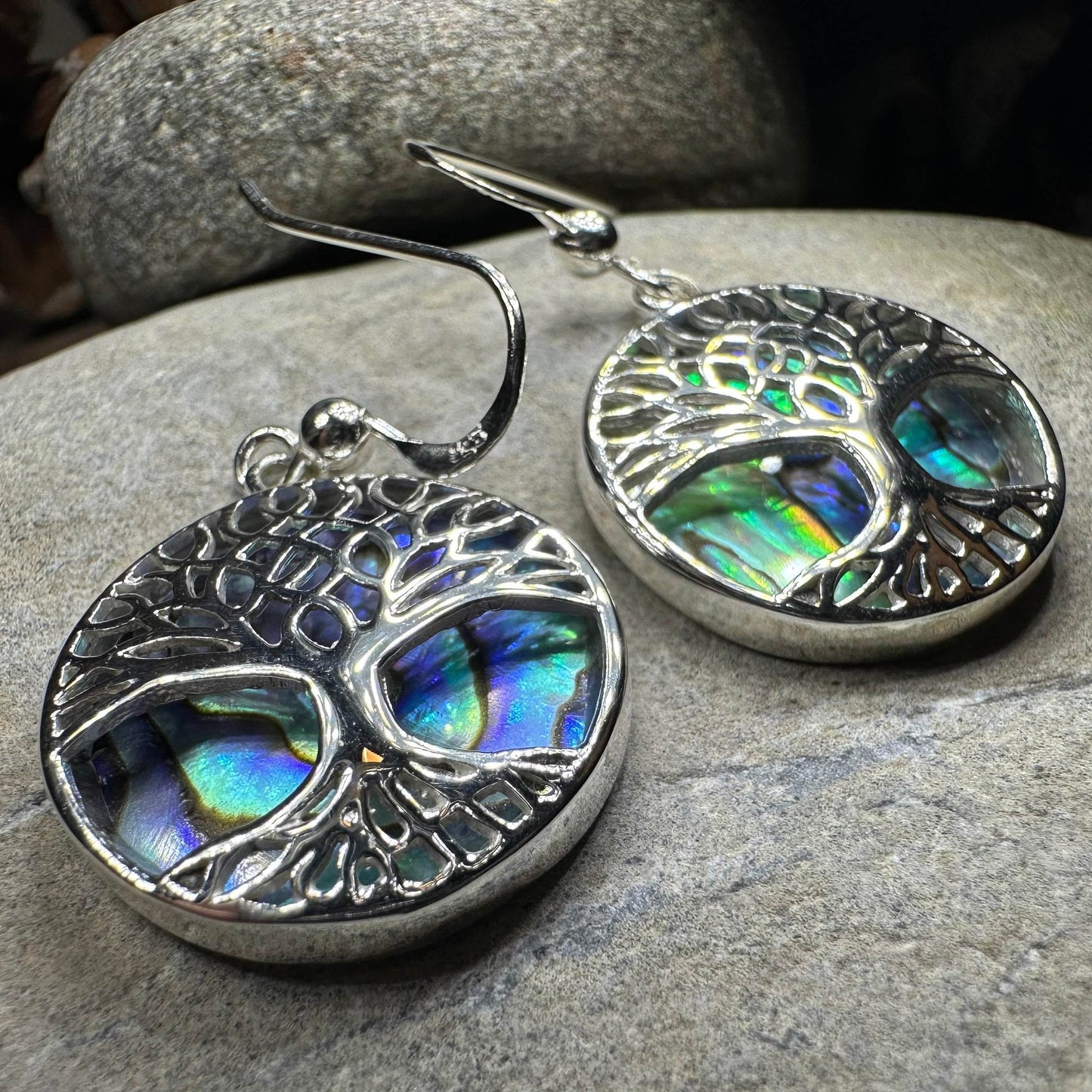 Robyn Tree of Life Earrings - Abalone Shell