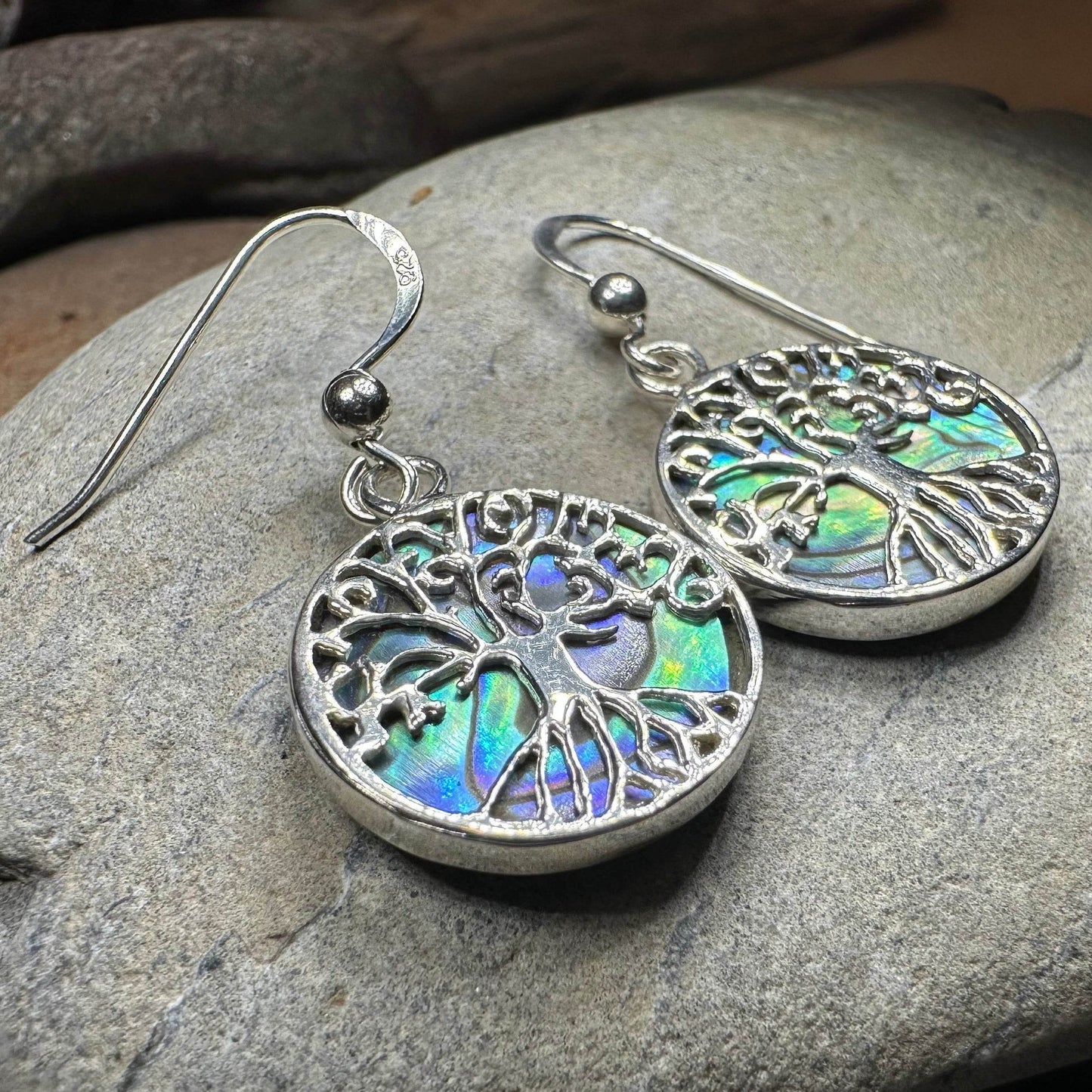 Veronica Tree of Life Earrings - Abalone Shell