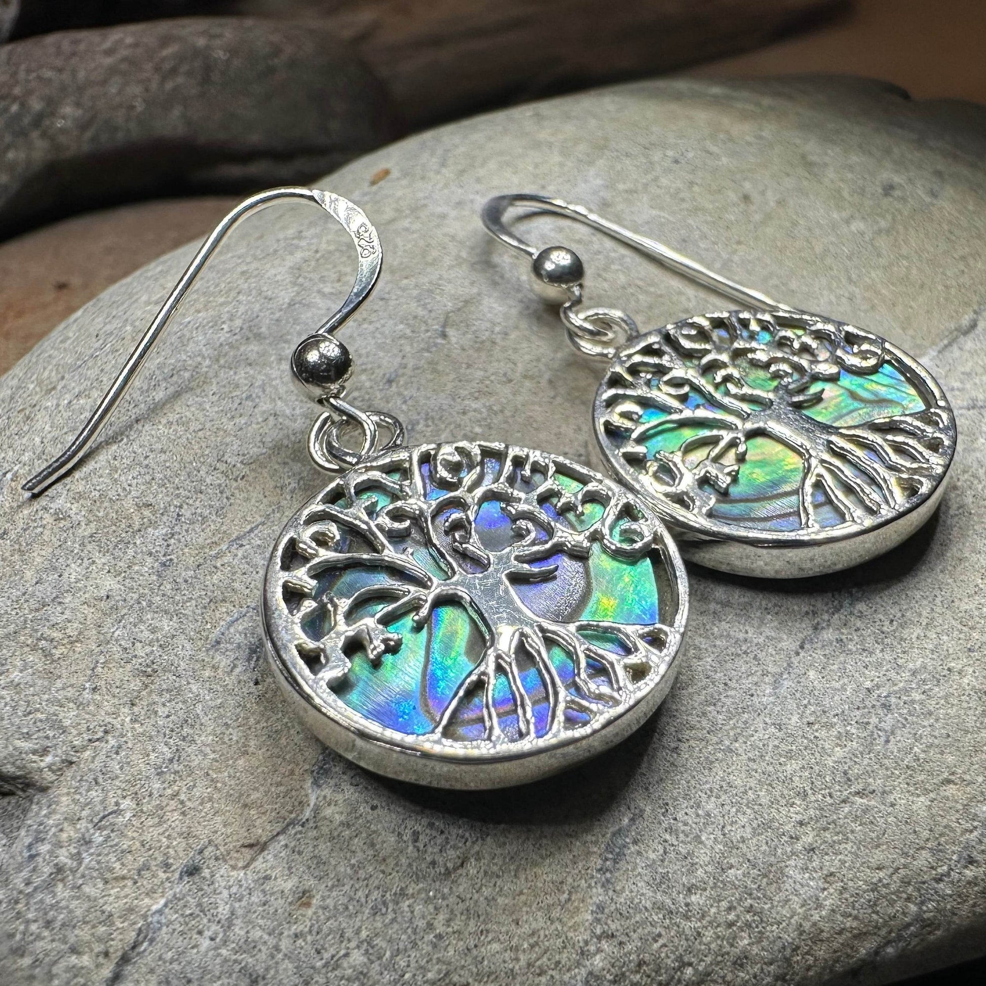 Veronica Tree of Life Earrings - Abalone Shell