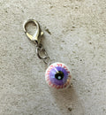 Purple Bloodshot Eyeball Zipper Pull Bag Charm Keychain