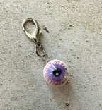 Purple Bloodshot Eyeball Zipper Pull Bag Charm Keychain