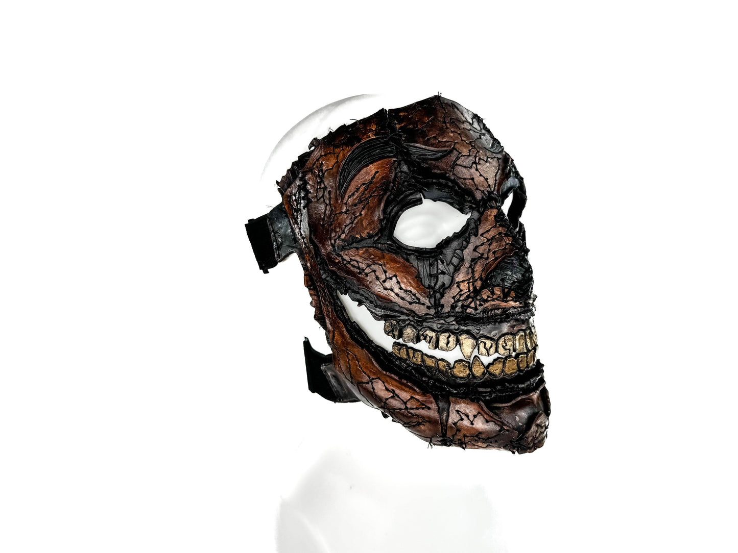 Genuine Leather Mask - GigaMyme Leatherface Edition - Handmade Mime Full Face Cover for Halloween, Performance or Cosplay Costume - 