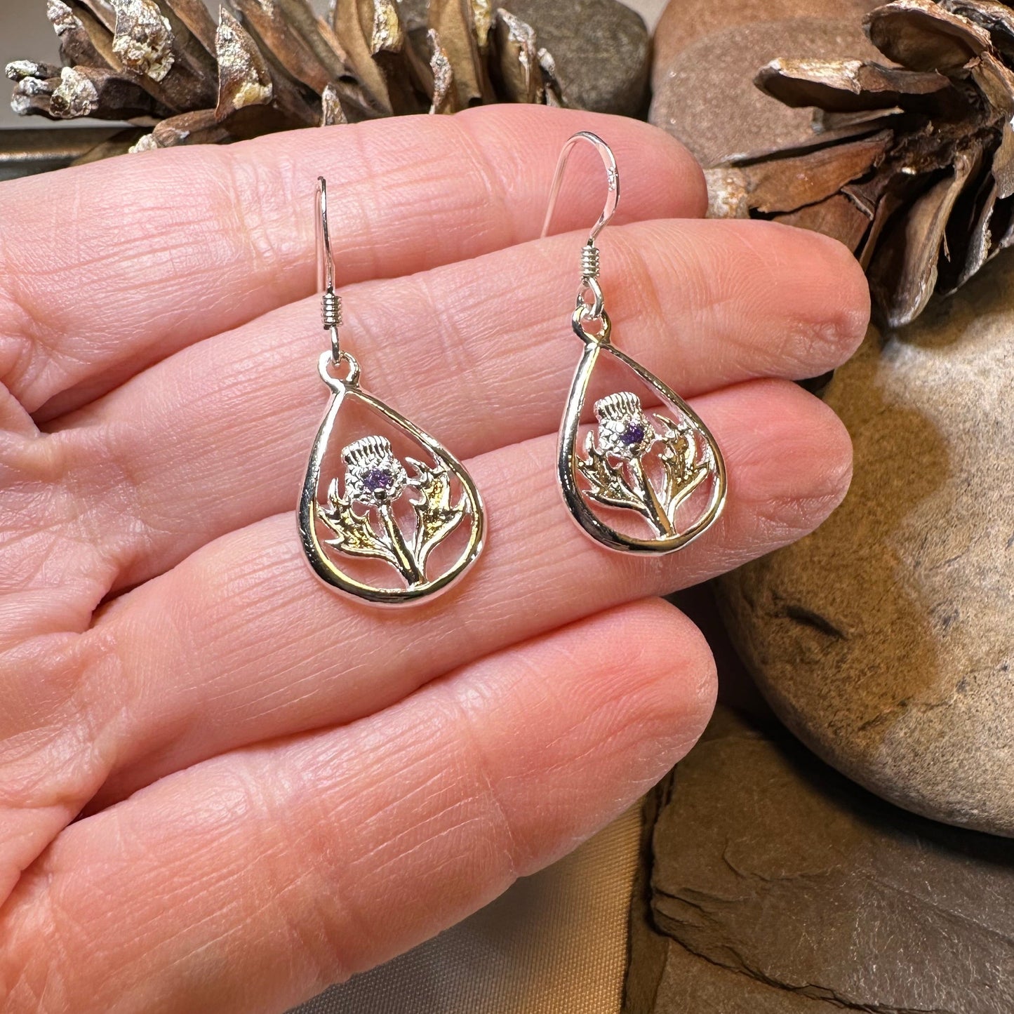 Realistic Thistle Earrings
