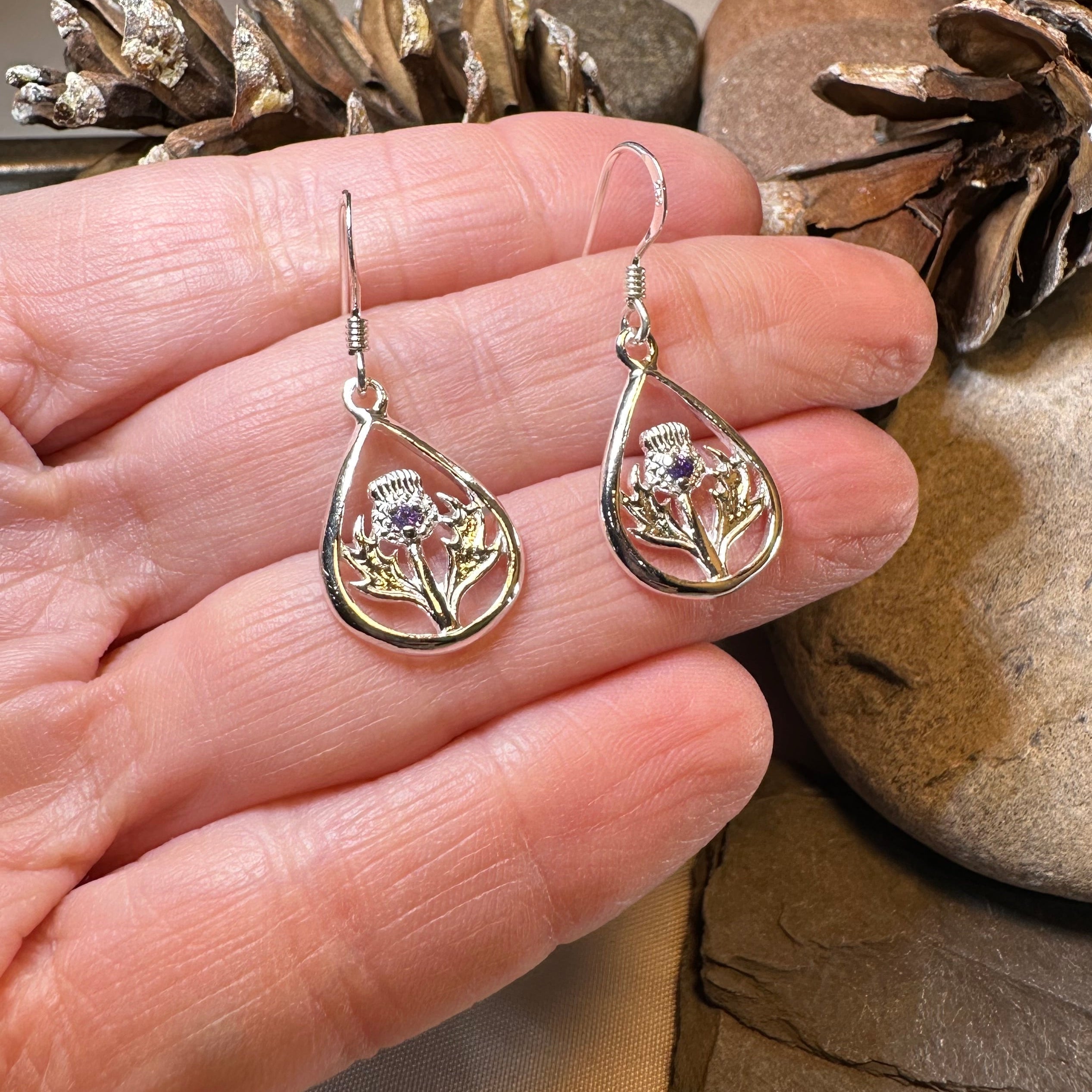 Realistic Thistle Earrings